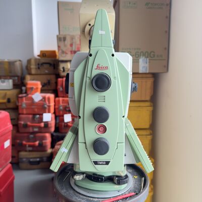 Used Leica TM50 Total Station with 1000m Non Prism Distance, Automatic Compensator ±3 Arc Minutes, and 5.0″ Capacitive Multi-Touch Screen